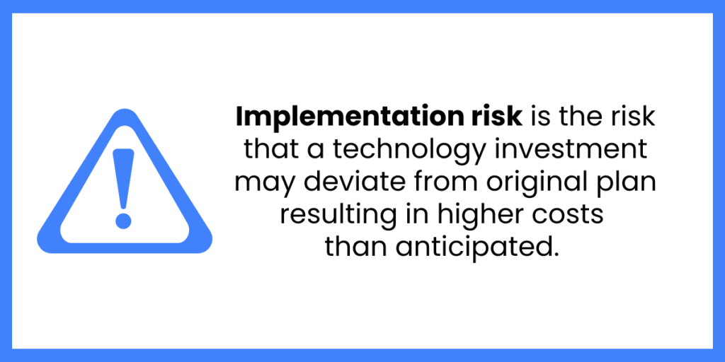 technology investment & implementation risk