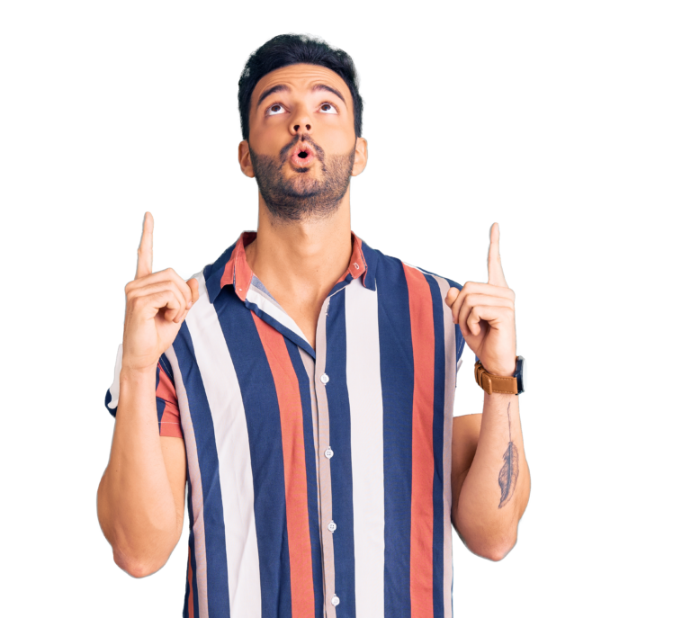 clipping: man point upwards