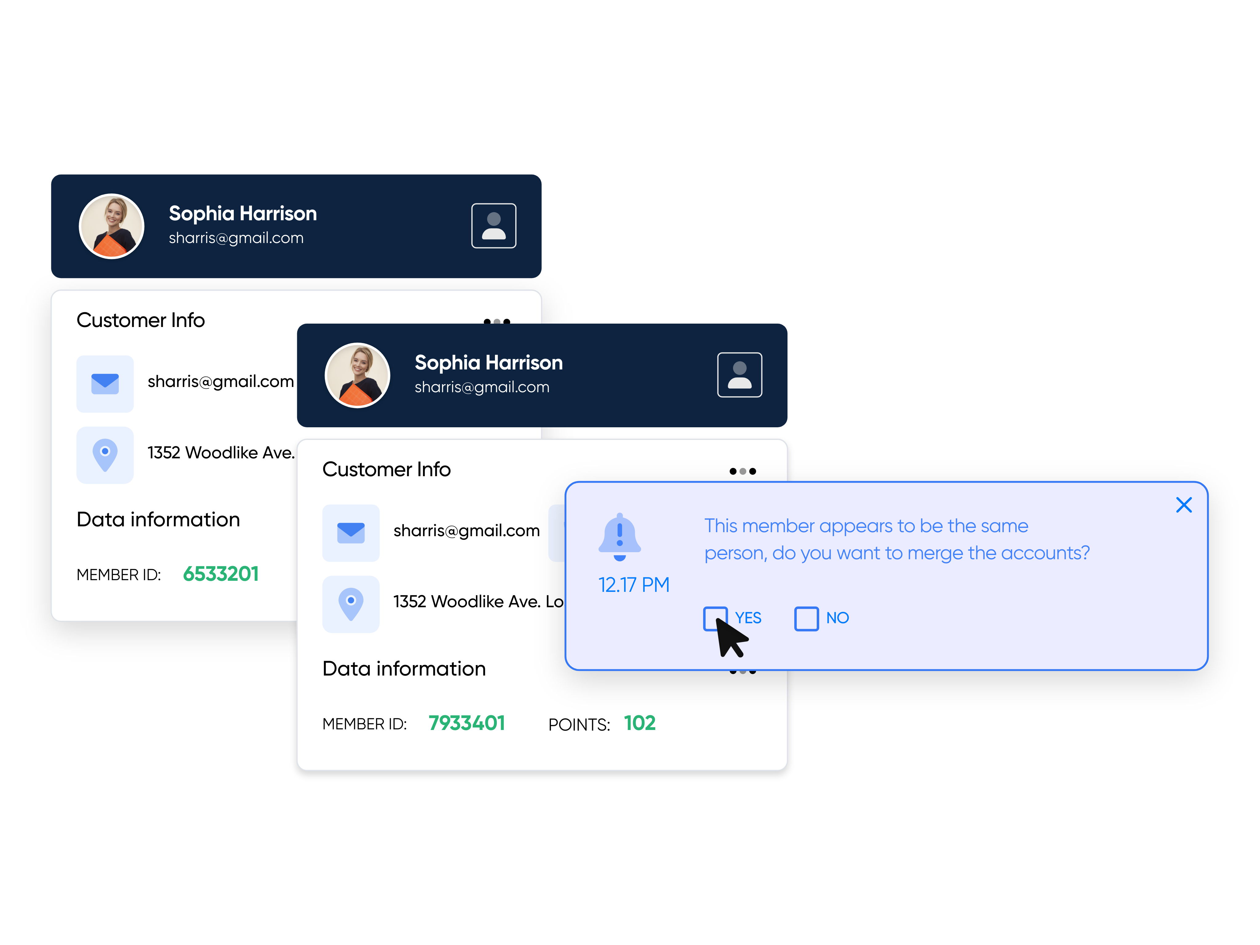 Updated customer data